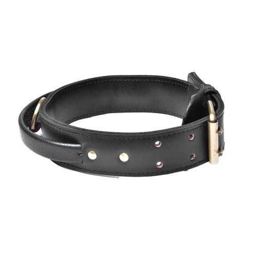 Durable leather dog - leather, collar