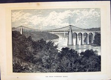 Original Old Antique Print