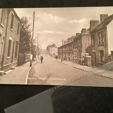 old Staffordshire  postcard  Chasetown , Queen Street Scene, Lilywhite Card