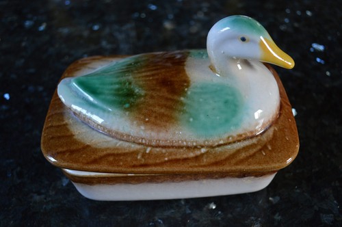 Vintage french stoneware duck - vintage,