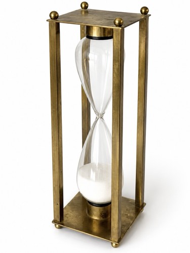 Vintage large brass hourglass - brass,