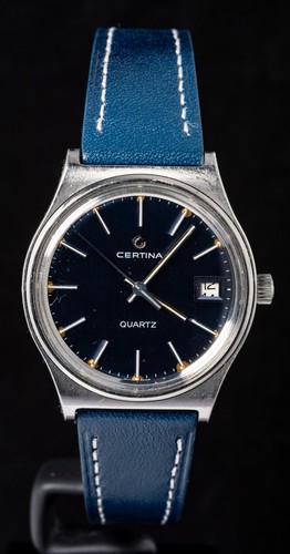 Certina blue dial steel men - dial, men's