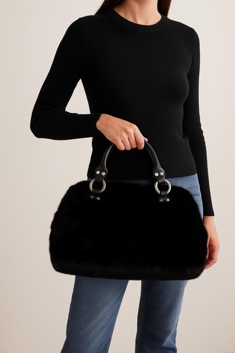 New ladies black mink handbag - ladies,