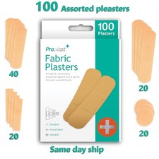 100 Assorted Fabric Plasters