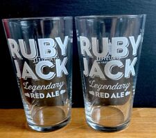 2 X New Ruby Jack Pint Glasses
