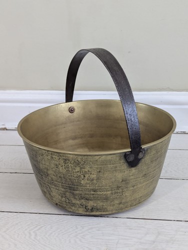 Large brass jam pan with - large,