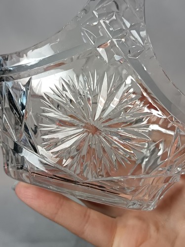 Vintage cut crystal basket - cut,