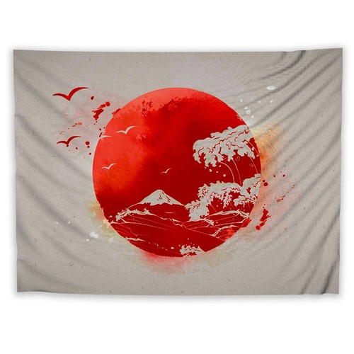 Japanese painting tapestry - tapestry, art