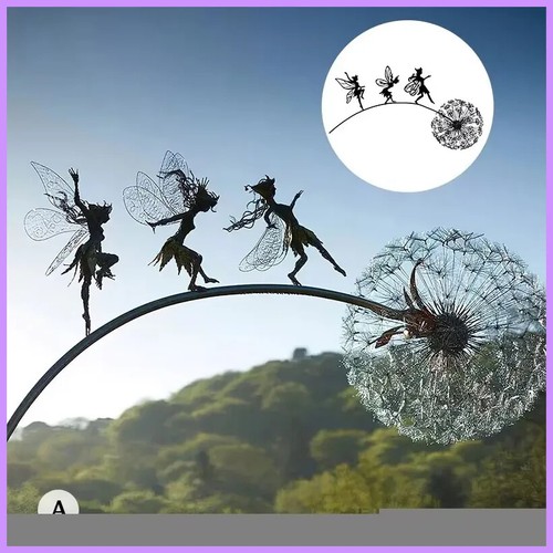 Dancing fairy statue steel - statue,