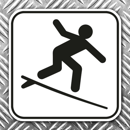 Surfing stick man car sticker - surfing,