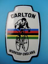 CARLTON HEADBADGE / SEATUBE DECAL (WHITE) - 1980`S EX - WORKSOP FACTORY STOCK
