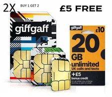 2X Giffgaff Giff Gaff Nano