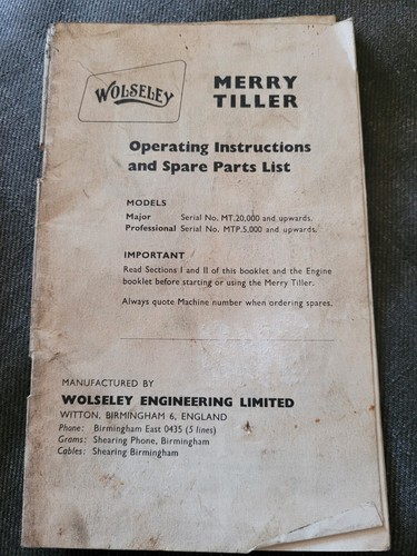 Wolseley merry tiller - wolseley,