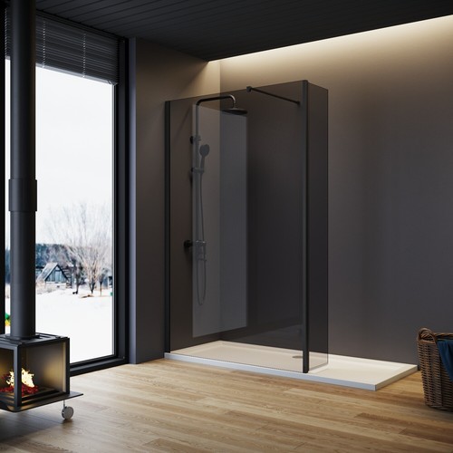 Black wet room shower - black,
