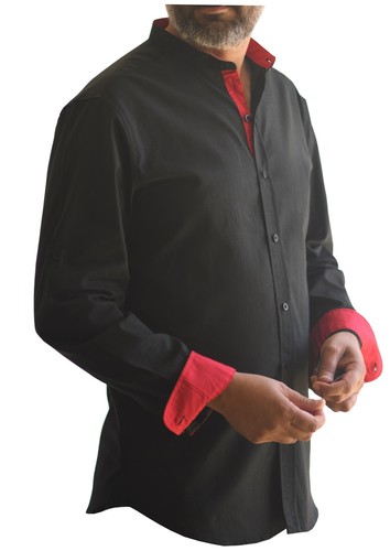 Mens grandad collar long - grandad,
