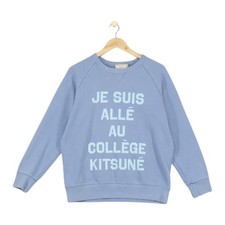Maison Kitsune Graphic Sweatshirt Womens Size L Blue Made In Portugal