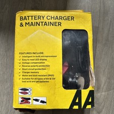AA Car 1.5A 6V 12V Smart Intelligent Battery Charger & Cable Leads Maintainer