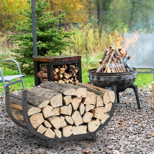 Shaped black firewood - u-shaped, holder