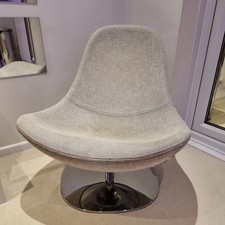 Grey Fabric Ikea Tirup Egg Chair -  Iconic Vintage Ikea Chrome Plating Base