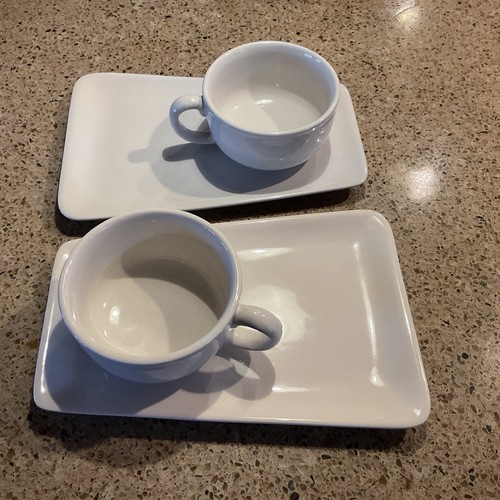 Soup and sandwich plates white - and,