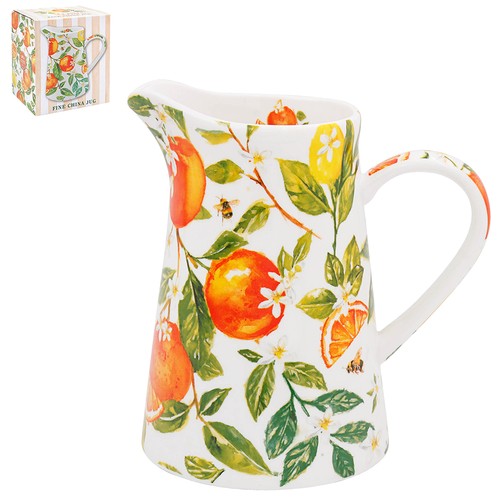 Ceramic jug orange lemon - jug,