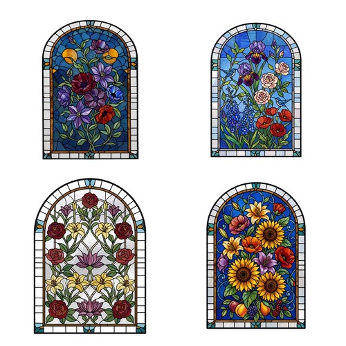 Floral stained glass - floral,