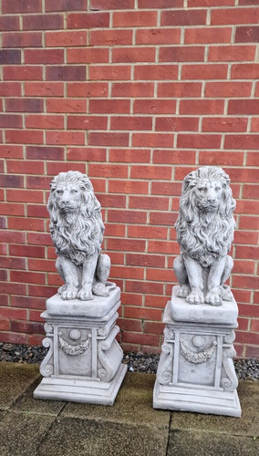 Set large stone lion - large,