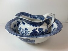 Maling willow pattern jug - willow, and