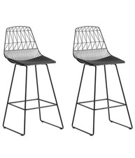 Set of 2 Bar Chairs Black