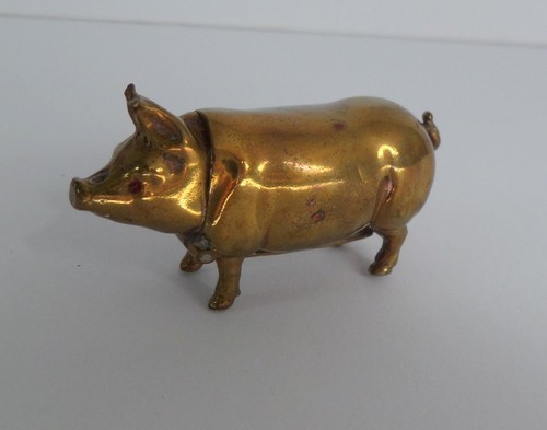Victorian brass pig - brass, go