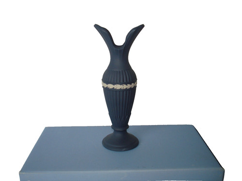Wedgwood blue fluted vase - blue,