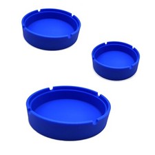 Small Medium Large XLarge Silicone AshTray Round Blue Cigarette Holder Anti Slip