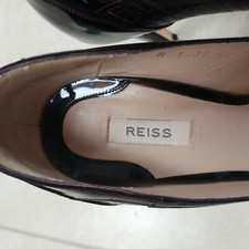 Women's Reiss Shoes Leather High Heels Black Burgundy Court Shoes UK 5 EU 38 