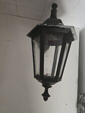 VINTAGE OUTSIDE LEADED GLASS & METAL WALL LIGHT LAMP LANTERN PORCH Scone