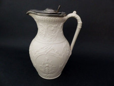 19th c 1865  Cream Glazed Stoneware Jug - W.B. Tiverton  Cobridge