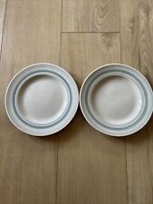John Julian Designs Stoneware Duck Egg Linen Stripe Side Plate X2 21cm VGC