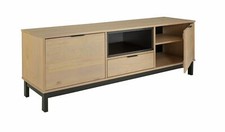 Industrial Pine 2 Door 1 Drawer TV Unit Natural Finish Rustic Media Storage
