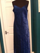 Debut Blue Strappy Textured Maxi Dress - Size 14 (P)