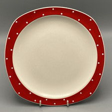 MIDWINTER STYLECRAFT RED DOMINO SQUARED DINNER PLATE BY JESSIE TAIT 1950S