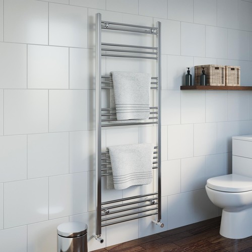 Heated towel rail chrome - heated,