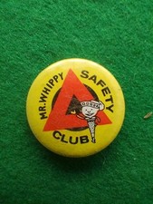 Rare 1960s Mr Whippy (Ice Cream) Safety Club Tin Badge.