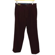 M&S Blue Harbour Emmetex Moleskin Trousers 30W 34L* Burgundy 100% Cotton