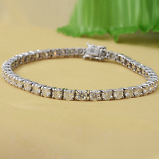 8.0 TCW Round Cut Moissanite Tennis Women's Bracelet In 14k White Gold Plated