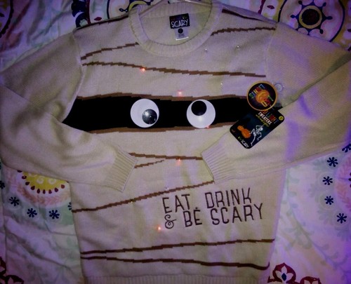 Halloween led light sweater - halloween,