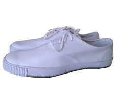 Mens White Premium Oxford AG14 Canvas Plimsoles Pumps Lace Up Men Size 10 11