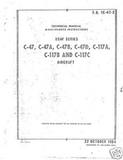 DOUGLAS C-47 DC-3 DAKOTA MAINTENANCE MANUAL HISTORIC RARE PDF ARCHIVE 1960's