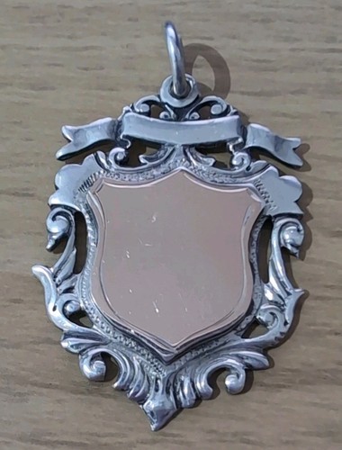 Antique silver watch fob with - watch,