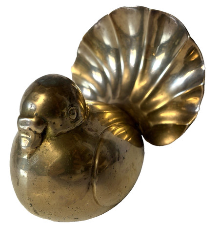 Vintage distressed brass dove - distressed,