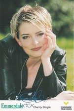 EMMERDALE.   SIGNED CAST CARD.   CHARITY DINGLE.   EMMA ATKINS.    2000's