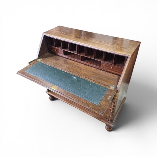 Antique oak bureau - oak, writing
